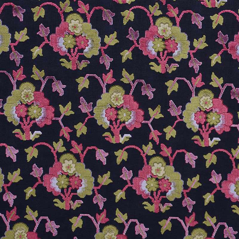 Schumacher Jennie Velvet Midnight and Magenta 77740 Cut and Patterned Velvets Collection Indoor Upholstery Fabric