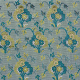 Schumacher Jennie Velvet Peacock and Celadon 77742 Cut and Patterned Velvets Collection Indoor Upholstery Fabric