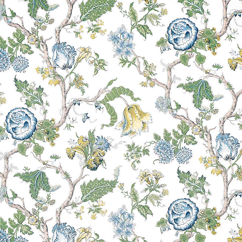 Schumacher Josephine Blue 179652 Schumacher Classics Collection Indoor Upholstery Fabric
