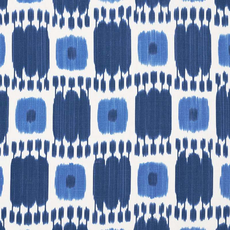 Schumacher Kandira Blues 174403 Ikat Collection Indoor Upholstery Fabric