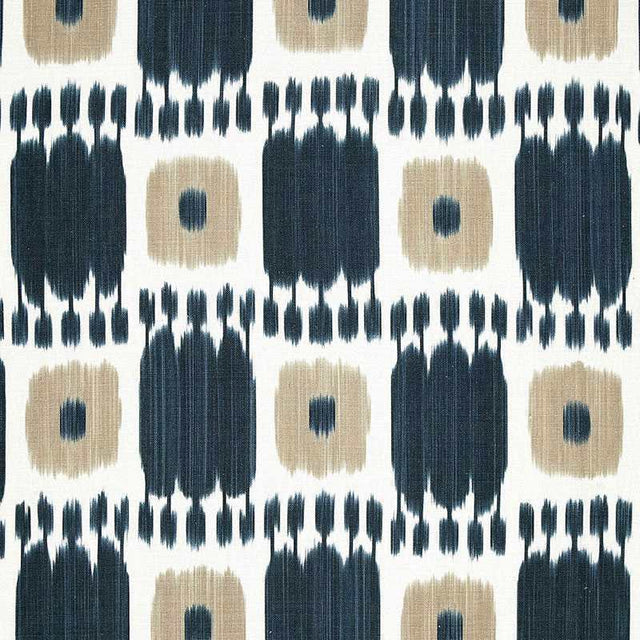 Schumacher Kandira Indigo 174402 Ikat Collection Indoor Upholstery Fabric