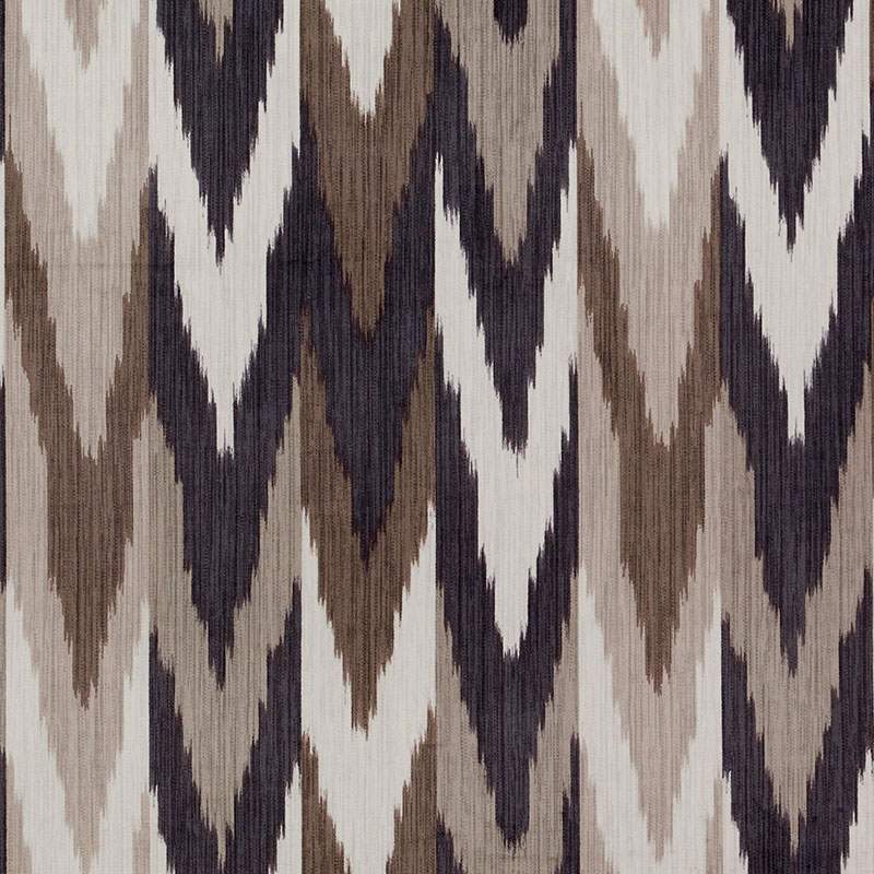 Schumacher Kashgar Ikat Carbon and Teak 176101 Ikat Collection Indoor Upholstery Fabric
