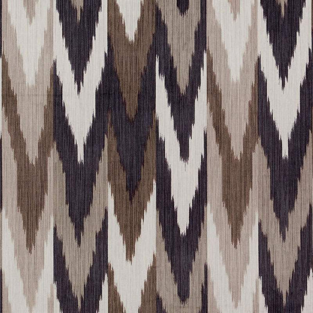 Schumacher Kashgar Ikat Carbon and Teak 176101 Ikat Collection Indoor Upholstery Fabric