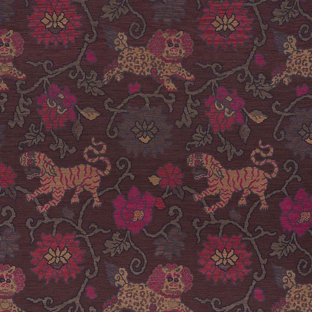 Schumacher Khotan Weave Aubergine 62683 Schumacher Classics Collection Indoor Upholstery Fabric