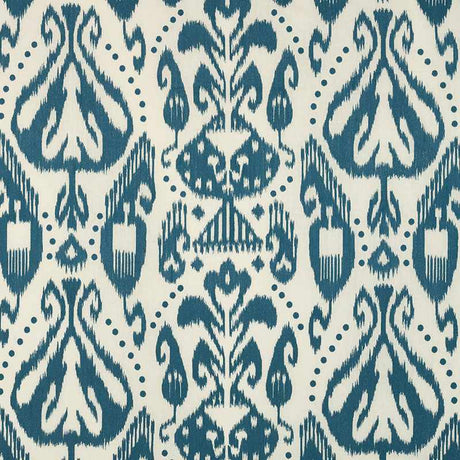 Schumacher Kiva Embroidered Ikat Lapis 69480 Ikat Collection Indoor Upholstery Fabric