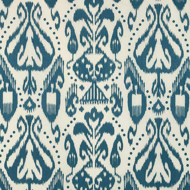 Schumacher Kiva Embroidered Ikat Lapis 69480 Ikat Collection Indoor Upholstery Fabric