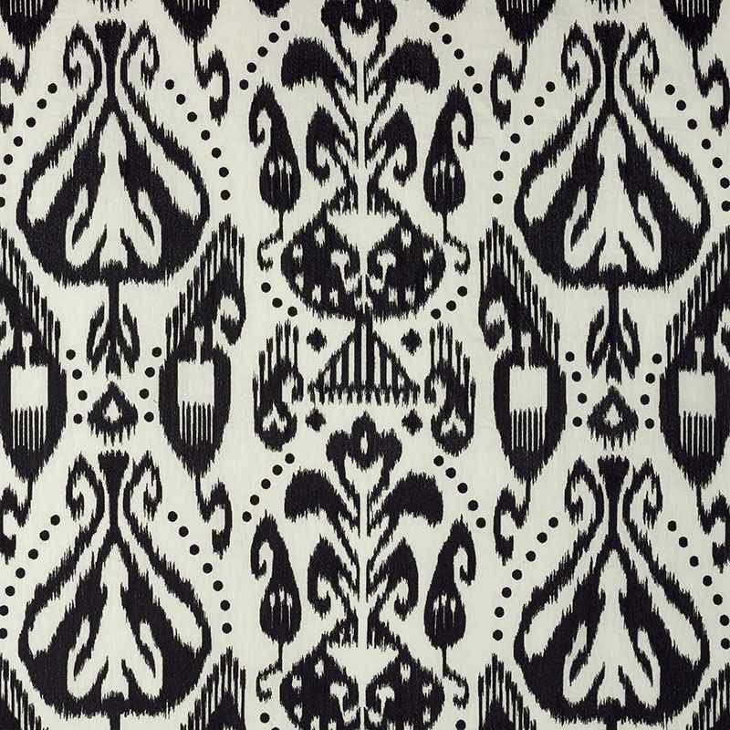 Schumacher Kiva Embroidered Ikat Raven 69482 Ikat Collection Indoor Upholstery Fabric