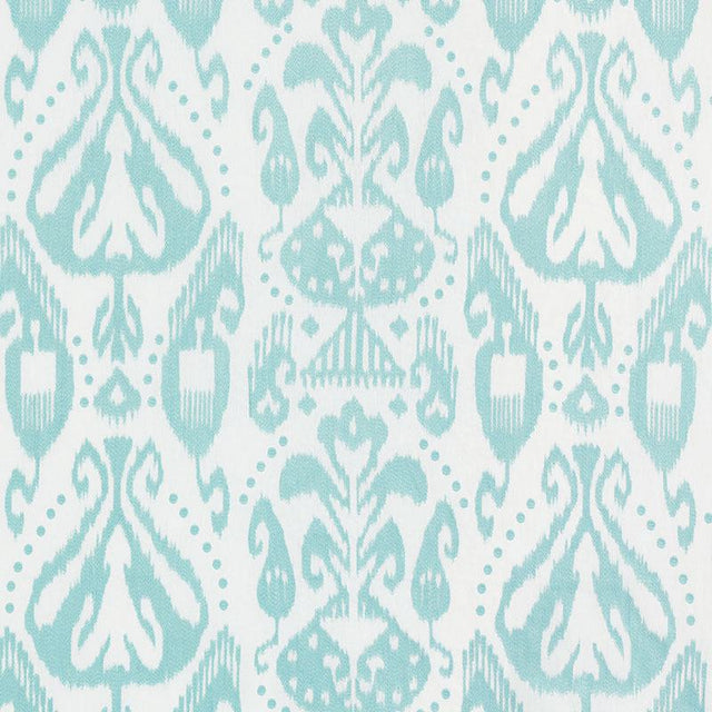 Schumacher Kiva Embroidered Ikat Sky 69481 Ikat Collection Indoor Upholstery Fabric