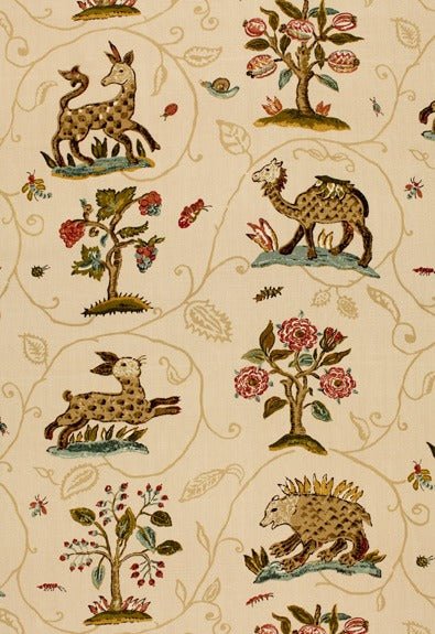 Schumacher La Menagerie Cream 172760 Schumacher Classics Collection Indoor Upholstery Fabric