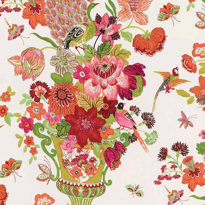 Schumacher Lansdale Bouquet Summer 173072 Schumacher Classics Collection Indoor Upholstery Fabric