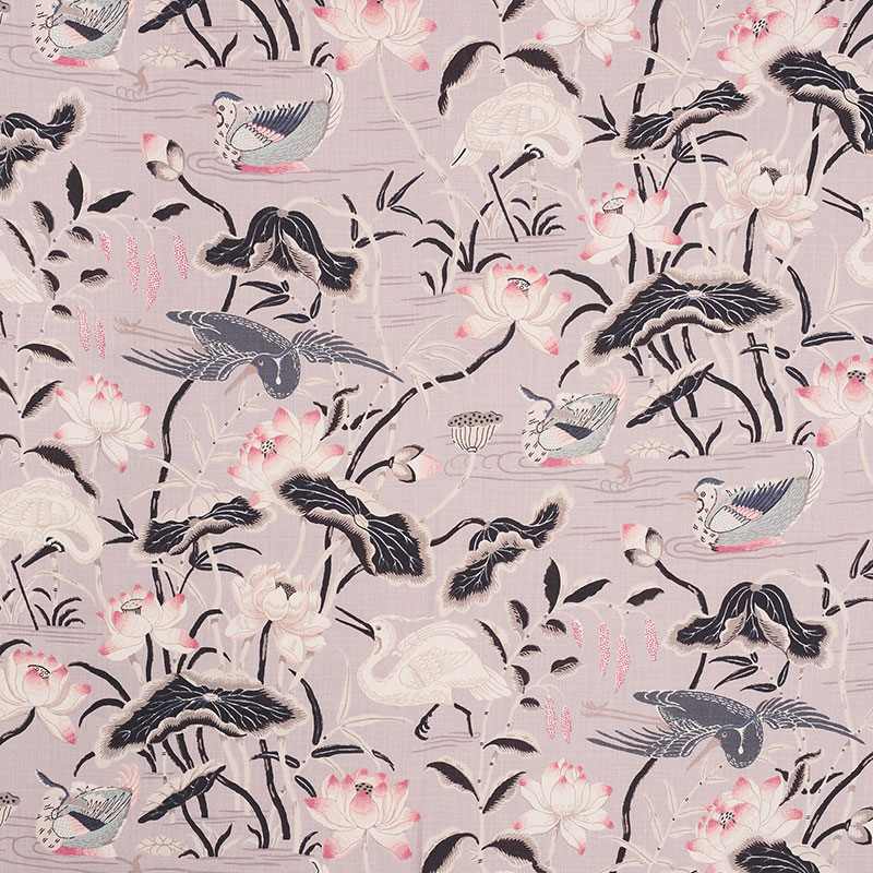 Schumacher Lotus Garden Lilac 172937 Schumacher Classics Collection Indoor Upholstery Fabric