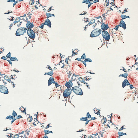 Schumacher Loudon Rose Blue and Rose 179632 Schumacher Classics Collection Indoor Upholstery Fabric