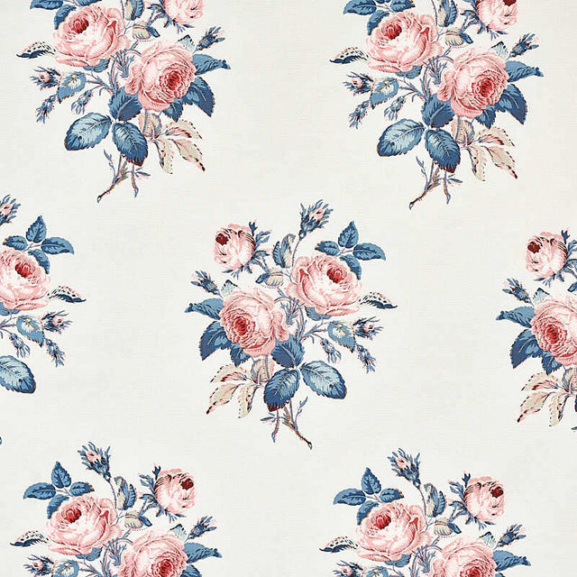 Schumacher Loudon Rose Blue and Rose 179632 Schumacher Classics Collection Indoor Upholstery Fabric