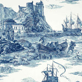 Schumacher Marine Toile Indigo 176161 Schumacher Classics Collection Indoor Upholstery Fabric