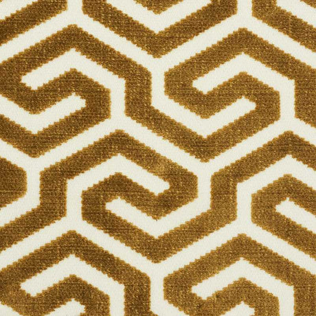Schumacher Ming Fret Velvet Bronze 73102 Cut and Patterned Velvets Collection Indoor Upholstery Fabric