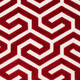 Schumacher Ming Fret Velvet Red 73105 Cut and Patterned Velvets Collection Indoor Upholstery Fabric