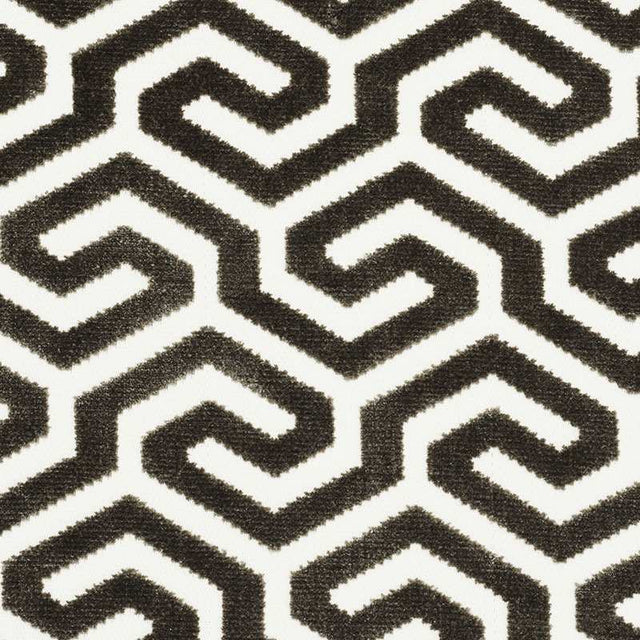 Schumacher Ming Fret Velvet Taupe 73101 Cut and Patterned Velvets Collection Indoor Upholstery Fabric