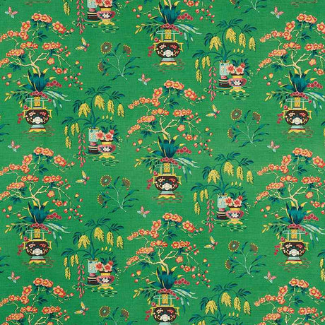 Schumacher Ming Vase Jade 176731 Schumacher Classics Collection Indoor Upholstery Fabric