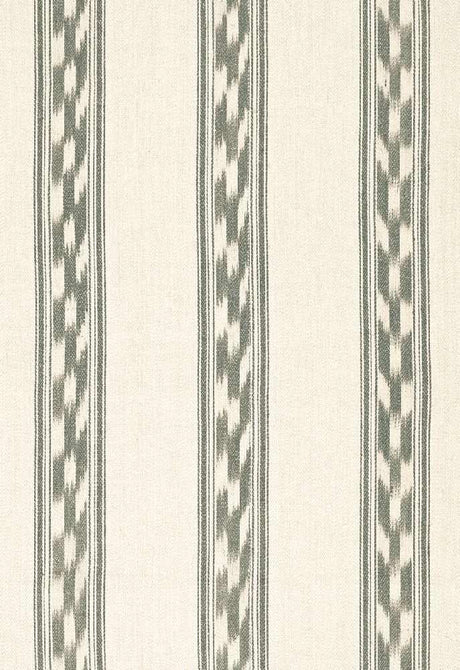 Schumacher Mojave Ikat Stripe Slate 67512 Ikat Collection Indoor Upholstery Fabric