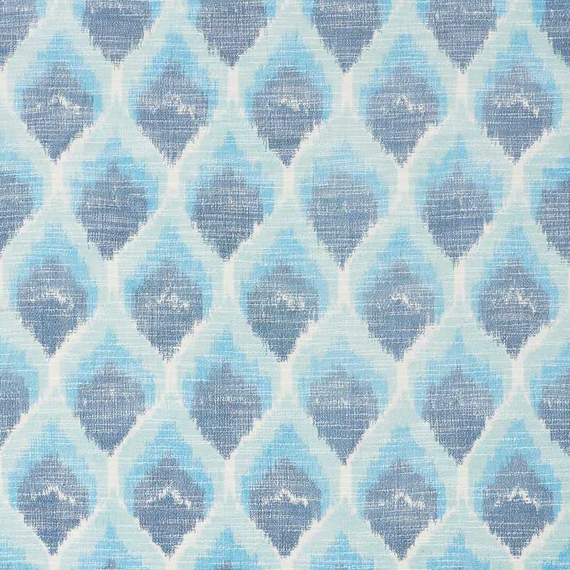 Schumacher Odisha Ikat Blues 72641 Ikat Collection Indoor Upholstery Fabric