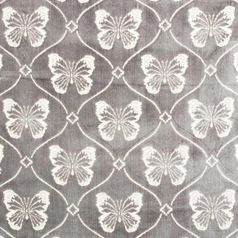 Schumacher Papillon Velvet Pewter 72961 Cut and Patterned Velvets Collection Indoor Upholstery Fabric