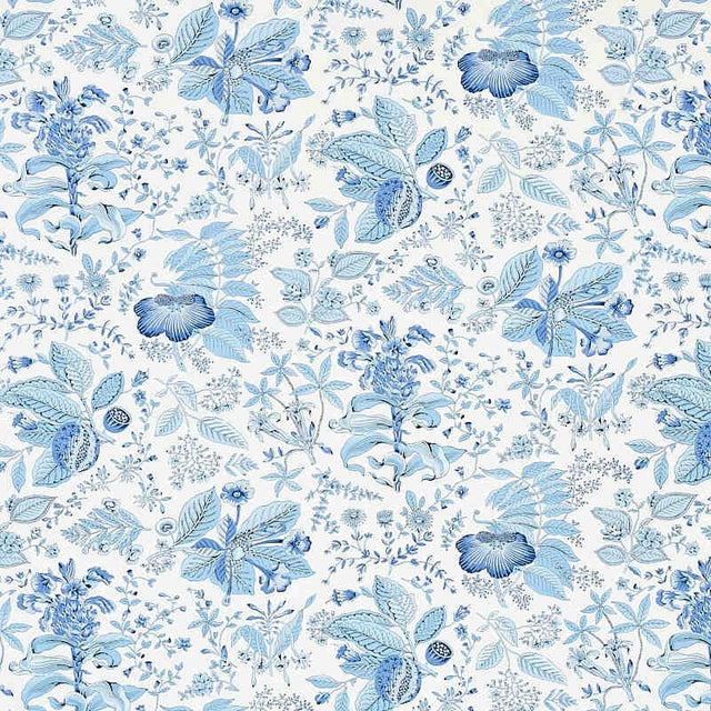 Schumacher Pomegranate Botanical Blue 178124 Schumacher Classics Collection Indoor Upholstery Fabric