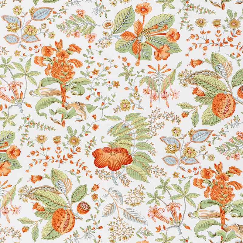 Schumacher Pomegranate Botanical Orange 178122 Schumacher Classics Collection Indoor Upholstery Fabric