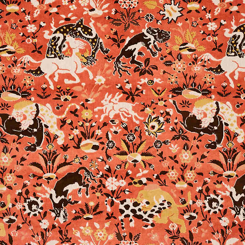 Schumacher Saint Ambrose Velvet Coral 80172 Cut and Patterned Velvets Collection Indoor Upholstery Fabric