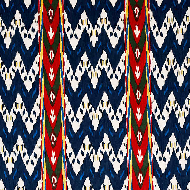 Schumacher Samar Ikat Velvet Blue 80242 Cut and Patterned Velvets Collection Indoor Upholstery Fabric