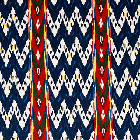 Schumacher Samar Ikat Velvet Blue 80242 Cut and Patterned Velvets Collection Indoor Upholstery Fabric