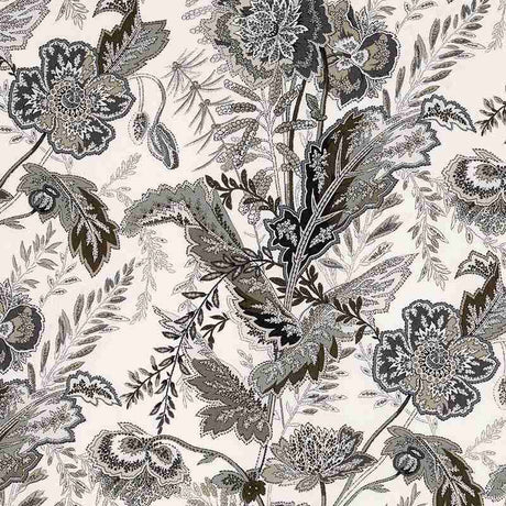 Schumacher Sandoway Vine Charcoal 174545 Schumacher Classics Collection Indoor Upholstery Fabric