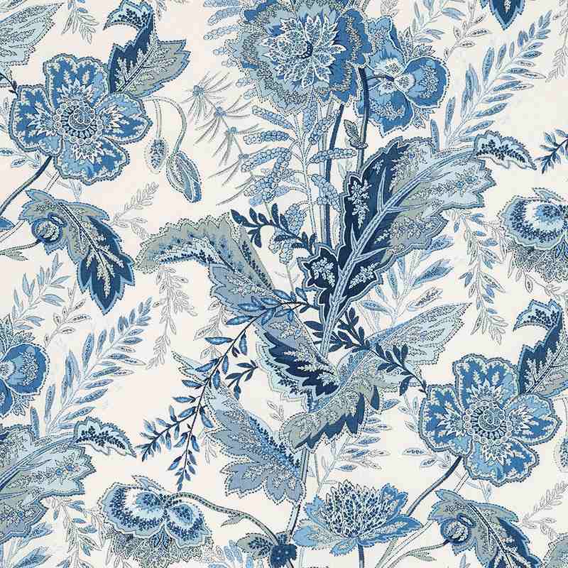 Schumacher Sandoway Vine Delft 174544 Schumacher Classics Collection Indoor Upholstery Fabric