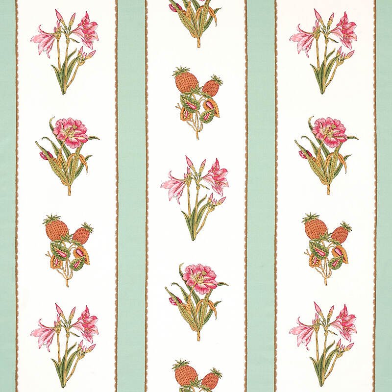 Schumacher Servilia Stripe Aqua 179640 Schumacher Classics Collection Indoor Upholstery Fabric