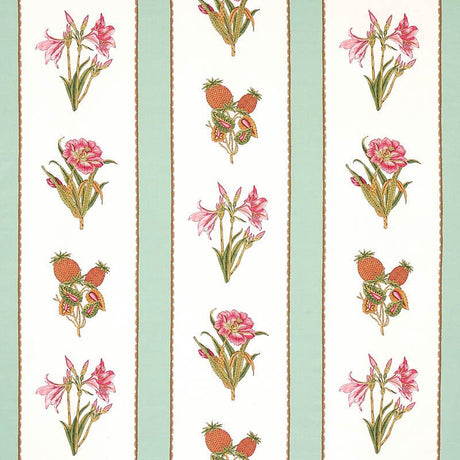 Schumacher Servilia Stripe Aqua 179640 Schumacher Classics Collection Indoor Upholstery Fabric