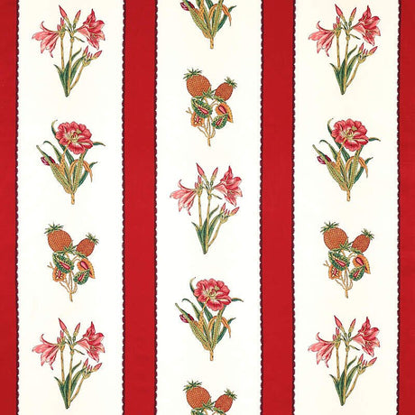 Schumacher Servilia Stripe Red 179641 Schumacher Classics Collection Indoor Upholstery Fabric