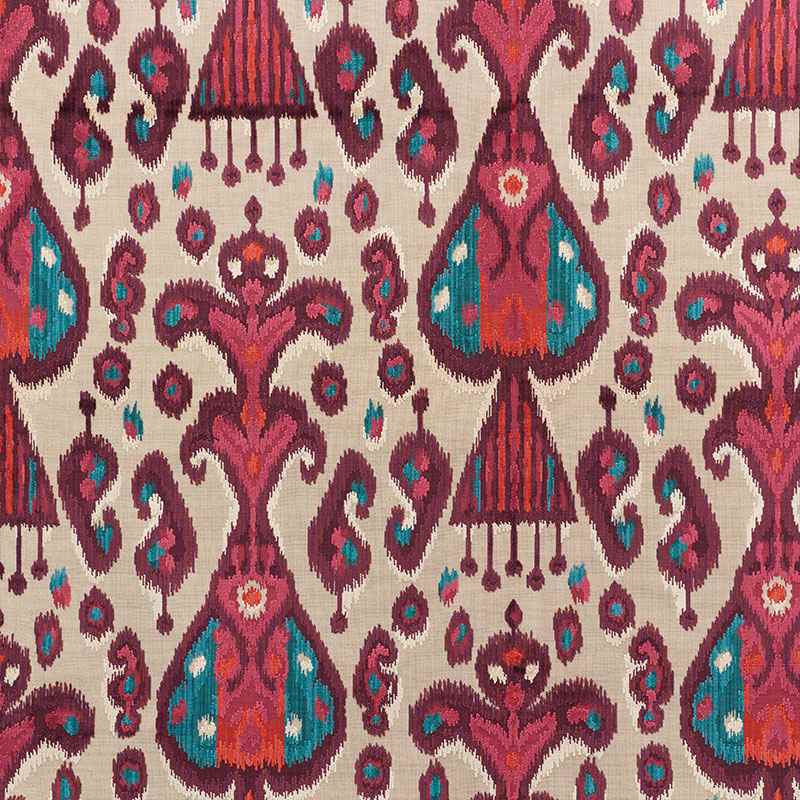 Schumacher Tabriz Ikat Velvet Aubergine 73931 Cut and Patterned Velvets Collection Indoor Upholstery Fabric