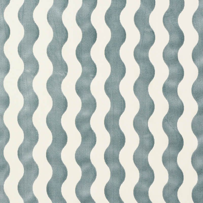 Schumacher the Wave Sky 69424 Cut and Patterned Velvets Collection Indoor Upholstery Fabric