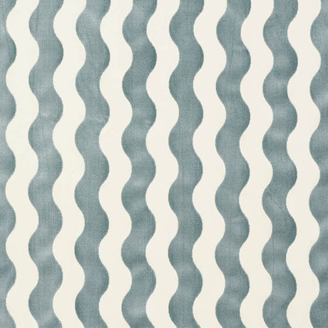 Schumacher the Wave Sky 69424 Cut and Patterned Velvets Collection Indoor Upholstery Fabric