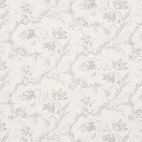Schumacher Toile De Fleurs Grisaille 177401 Schumacher Classics Collection Indoor Upholstery Fabric