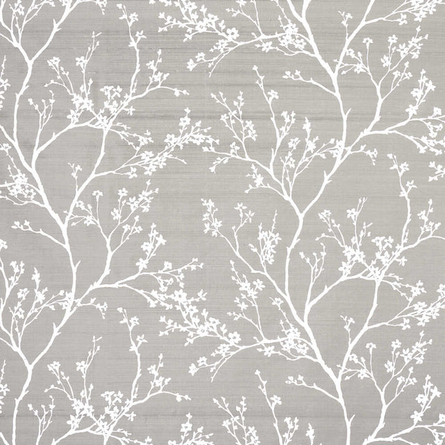 Schumacher Twiggy Silk Pewter 180502 Moon River Collection Indoor Upholstery Fabric