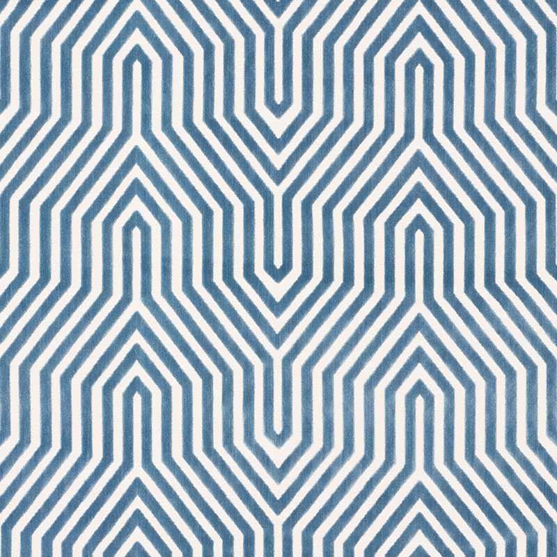 Schumacher Vanderbilt Velvet Marine 66195 Cut and Patterned Velvets Collection Indoor Upholstery Fabric