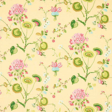 Schumacher Vasily Linen Green And Yellow 180082 Schumacher Classics Collection Indoor Upholstery Fabric
