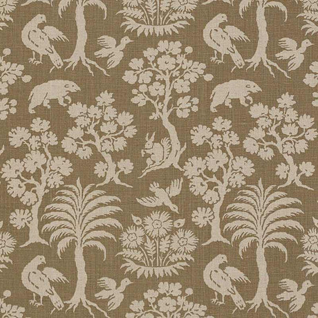Schumacher Woodland Silhouette Mocha 176172 Schumacher Classics Collection Indoor Upholstery Fabric