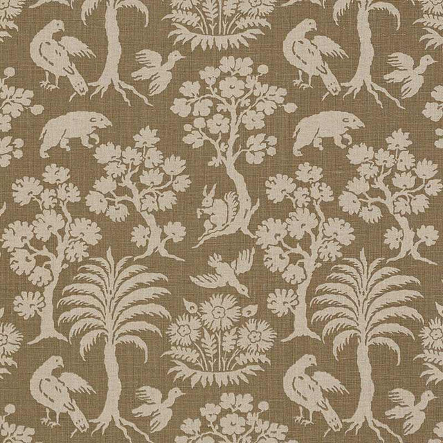 Schumacher Woodland Silhouette Mocha 176172 Schumacher Classics Collection Indoor Upholstery Fabric