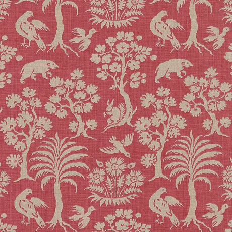 Schumacher Woodland Silhouette Rhubarb 176171 Schumacher Classics Collection Indoor Upholstery Fabric