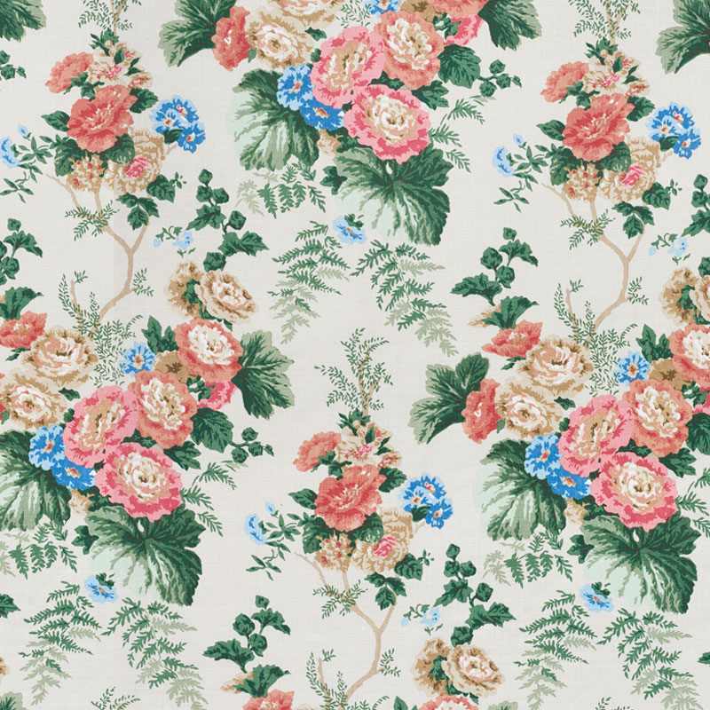 Schumacher Wycombe Park Red and Blue 178111 Schumacher Classics Collection Indoor Upholstery Fabric