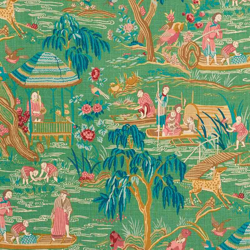 Schumacher Yangtze River Jade 176770 Schumacher Classics Collection Indoor Upholstery Fabric