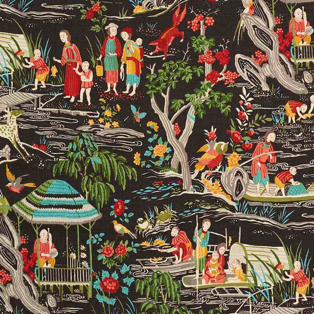 Schumacher Yangtze River Onyx 176771 Schumacher Classics Collection Indoor Upholstery Fabric