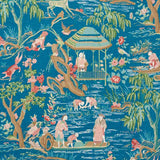 Schumacher Yangtze River Peacock 176775 Schumacher Classics Collection Indoor Upholstery Fabric