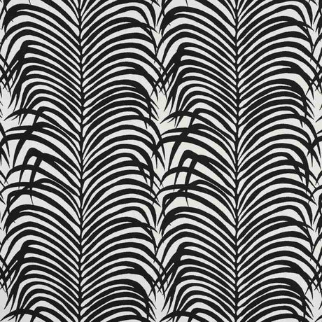 Schumacher Zebra Palm Black 73173 Indoor / Outdoor Prints and Wovens Collection Upholstery Fabric